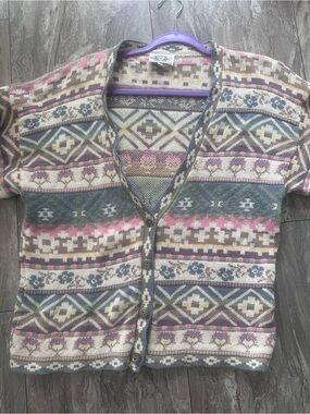 Vintage Heartworks Cardigan 100% Cotton M